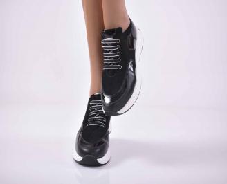 Дамски обувки естествена кожа черни  EOBUVKIBG