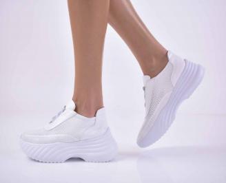 Дамски обувки естествена кожа  бели EOBUVKIBG