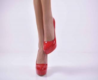 Дамски елегантни обувки червени  EOBUVKIBG