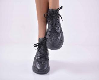 Дамски  обувки естествена кожа  черни  EOBUVKIBG