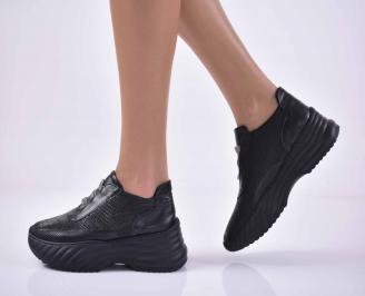Дамски обувки естествена кожа  черни  EOBUVKIBG