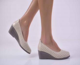 Дамски ежедневни обувки естествена кожа бежови EOBUVKIBG