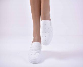 Дамски равни обувки бели EOBUVKIBG