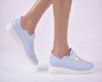 Дамски обувки естествена кожа сини EOBUVKIBG