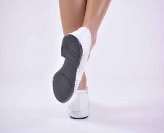 Дамски ежедневни обувки естествена кожа бели ЕOBUVKIBG 3