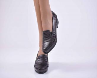 Дамски ежедневни обувки естествена кожа черни ЕOBUVKIBG