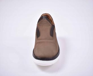 Мъжки обувки естествен набук кафяви EOBUVKIBG