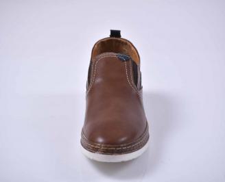 Мъжки ежедневни обувки естествена кожа кафяви EOBUVKIBG