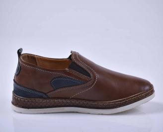 Мъжки ежедневни обувки естествена кожа кафяви EOBUVKIBG 3