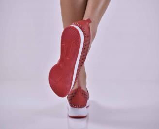 Дамски обувки естествена кожа червени ЕOBUVKIBG 3