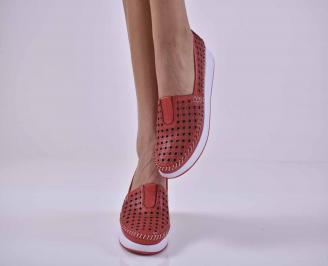 Дамски обувки естествена кожа червени ЕOBUVKIBG
