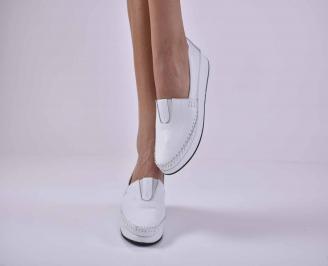 Дамски  обувки естествена кожа бели ЕOBUVKIBG