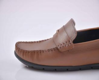 Мъжки обувки естествена кожа кафяви EOBUVKIBG