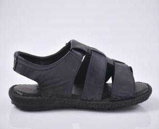 Мъжки сандали  естествена кожа черни EOBUVKIBG 3