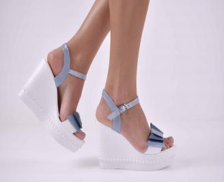 Дамски сандали на платформа естествена кожа  EOBUVKIBG