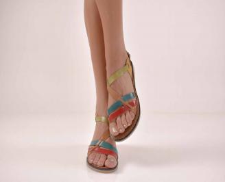 Дамски равни сандали естествена кожа  EOBUVKIBG