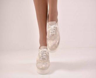 Дамски обувки на платформа естествена кожа бежави EOBUVKIBG