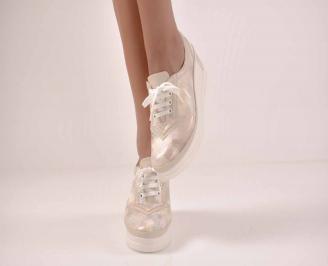 Дамски обувки на платформа естествена кожа бежави EOBUVKIBG