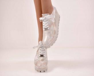 Дамски обувки на платформа естествена кожа шарени  EOBUVKIBG
