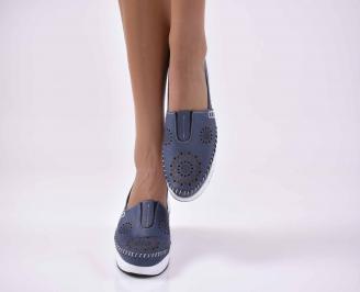 Дамски  обувки естествена кожа сини ЕOBUVKIBG