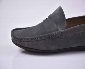Мъжки обувки естествен велур сиви EOBUVKIBG