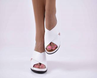 Дамски  сандали естествена кожа бели EOBUVKIBG