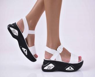 Дамски  сандали естествена кожа бели EOBUVKIBG