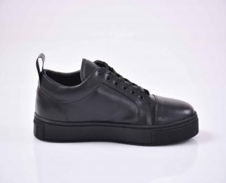 Мъжки обувки спортни обувки естествена  кожа черни  EOBUVKIBG