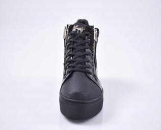 Мъжки обувки спортни обувки естествена  кожа черни EOBUVKIBG