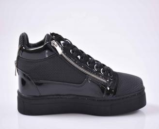 Мъжки обувки спортни обувки естествена  кожа черни EOBUVKIBG 3