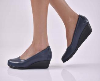 Дамски ежедневни обувки естествена кожа сини ЕOBUVKIBG