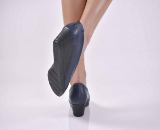 Дамски ежедневни обувки естествена кожа сини ЕOBUVKIBG 3