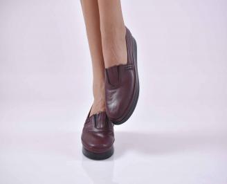 Дамски обувки гигант естествена кожа бордо EOBUVKIBG