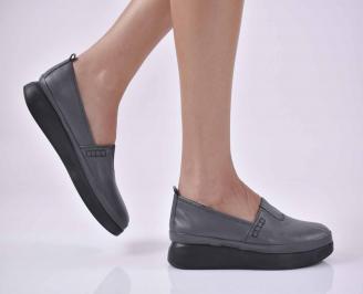 Дамски обувки естествена кожа сиви EOBUVKIBG