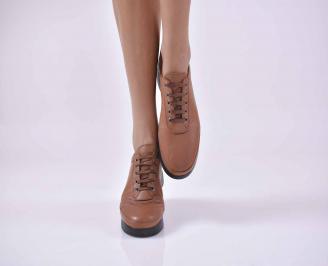 Дамски обувки естествена кожа кафяви EOBUVKIBG