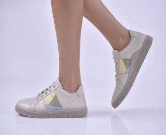 Дамски обувки равни естествена кожа бежови  EOBUVKIBG
