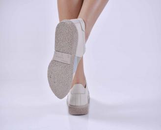 Дамски обувки равни естествена кожа бежови  EOBUVKIBG