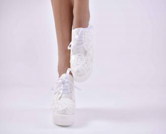 Дамски обувки на платформа бели  EOBUVKIBG