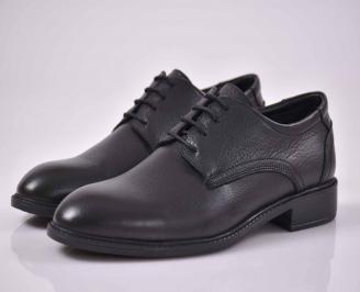 Мъжки официални обувки естествена кожа черни  EOBUVKIBG