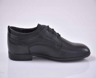 Мъжки официални обувки естествена кожа черни  EOBUVKIBG