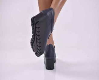 Дамски обувки на платформа  естествена кожа  сини EOBUVKIBG