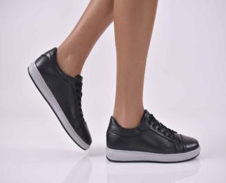 Дамски  спортни  обувки естествена кожа  черни  EOBUVKIBG