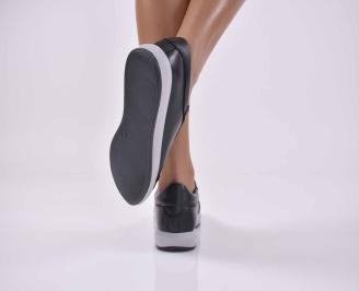 Дамски  спортни  обувки естествена кожа  черни  EOBUVKIBG 3