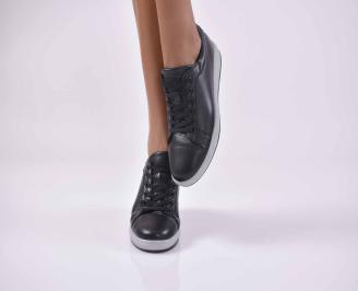 Дамски  спортни  обувки естествена кожа  черни  EOBUVKIBG