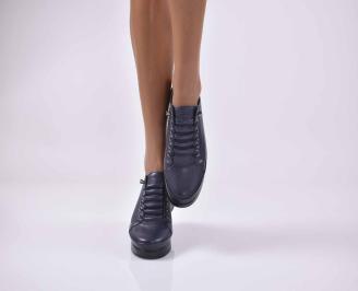 Дамски равни обувки  Гигант естествена кожа сини EOBUVKIBG