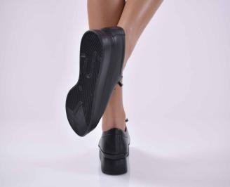 Дамски равни обувки естествена кожа  Гигант черни EOBUVKIBG 3
