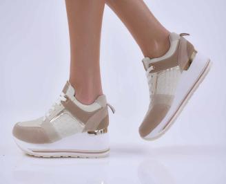 Дамски  обувки  на платформа бежови EOBUVKIBG
