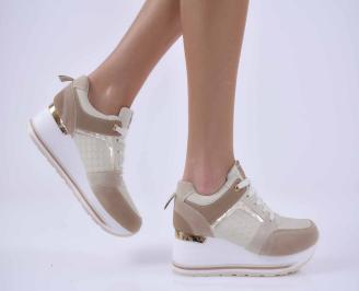 Дамски  обувки  на платформа бежови EOBUVKIBG