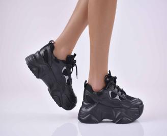 Дамски  спортни обувки на платформа черни  EOBUVKIBG