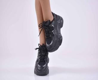 Дамски  спортни обувки на платформа черни  EOBUVKIBG